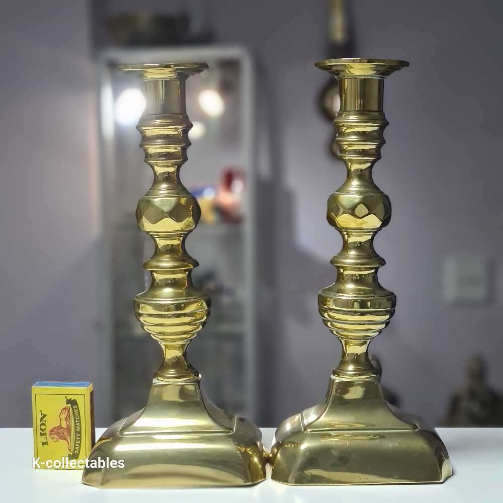 2 x beautiful brass candle stands