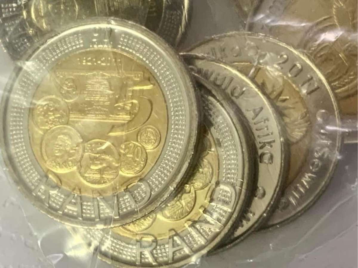 20 x 2011 SARB 90th Anniversary R5 coins still in sealed bag.