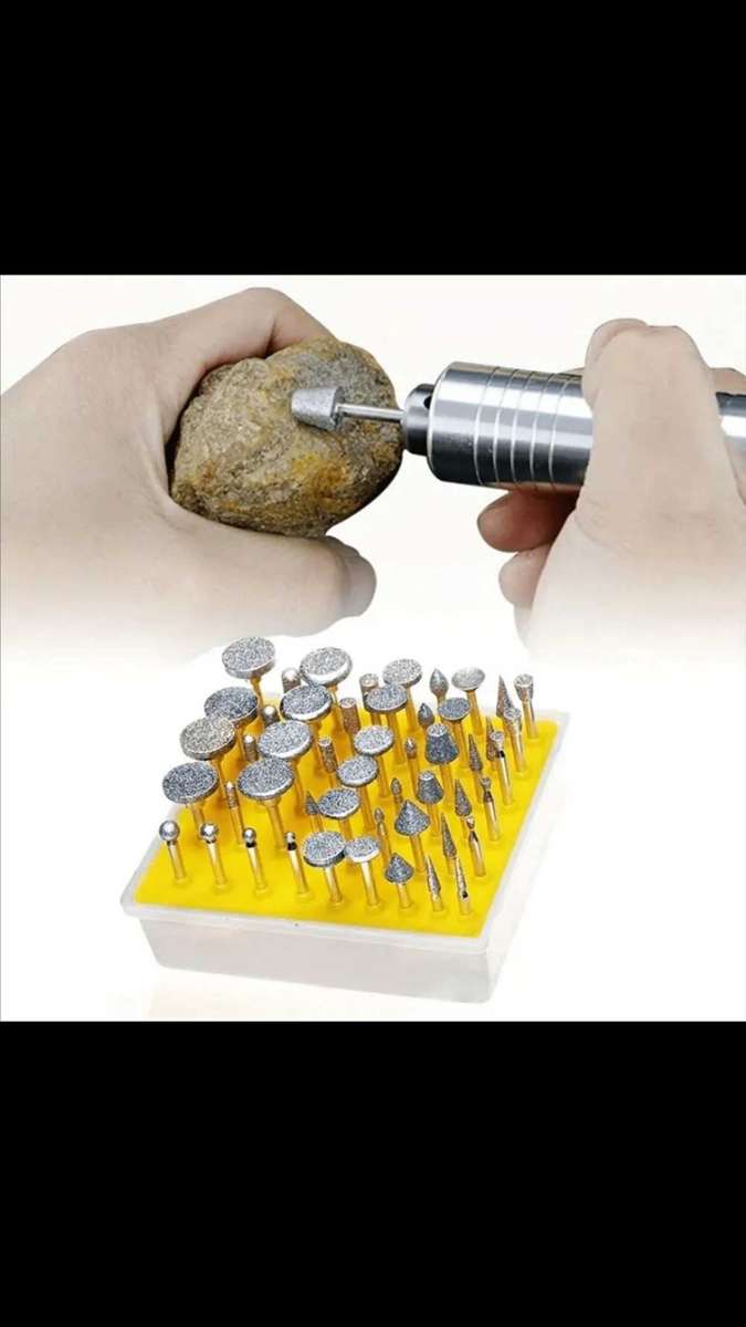50pcs Diamond Coated Grinding Head Grinding Burrs Lapidary Set for Dremel Rotary Tool. Many uses.