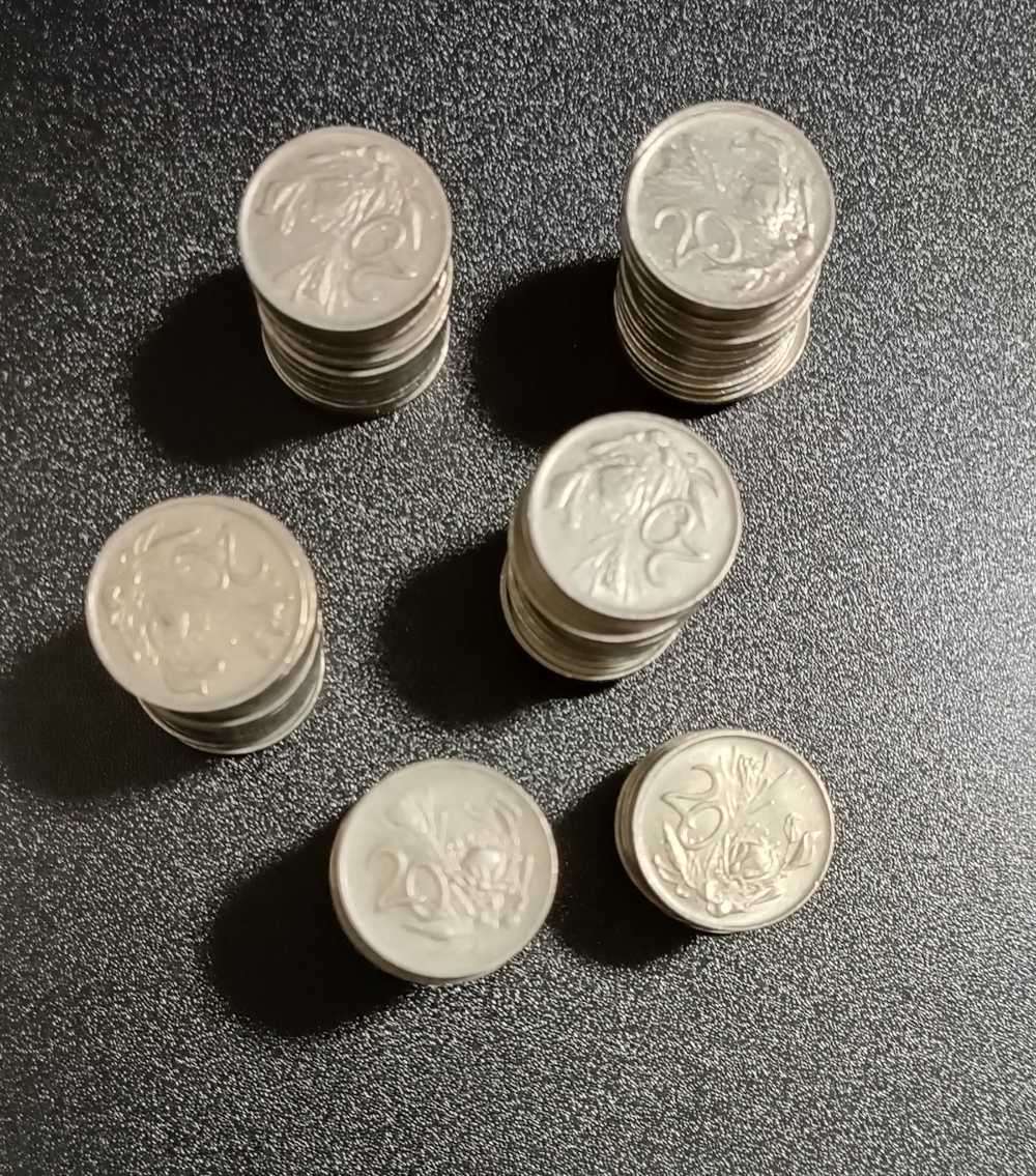 A Quantity of 112 Old South African 20c Coins