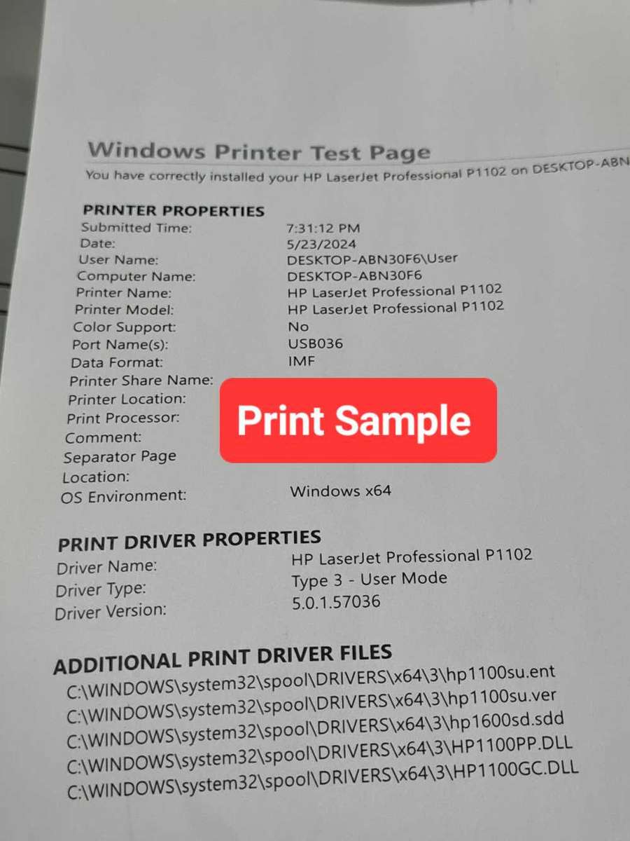 HP Laser Jet P1102 Monochrome printer