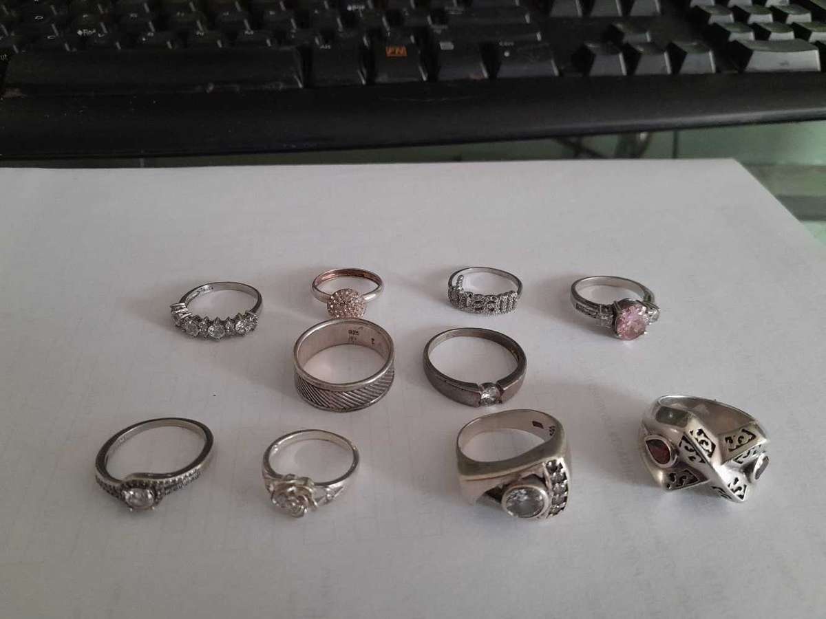 Ladies 925 silver ring collection.