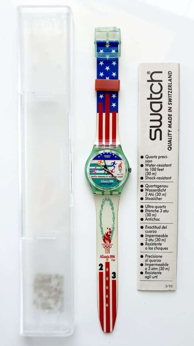 1996 Swatch ATLANTA LAURELS GZ145 Watch - IN ORIGINAL CASE