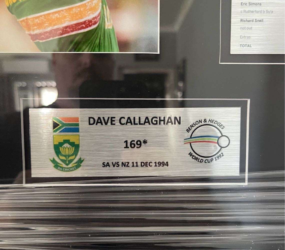 Cricket Frame Signed -Dave Callaghan