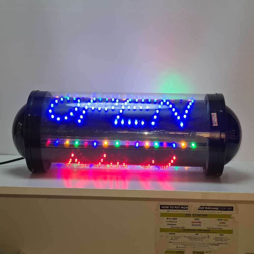 Big spinning LED  open sign