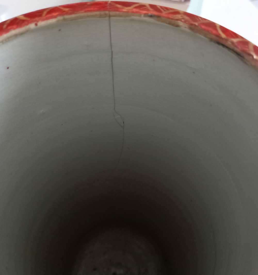 Rare Antique Dai Nippon Kutani Vase with Hairline Crack