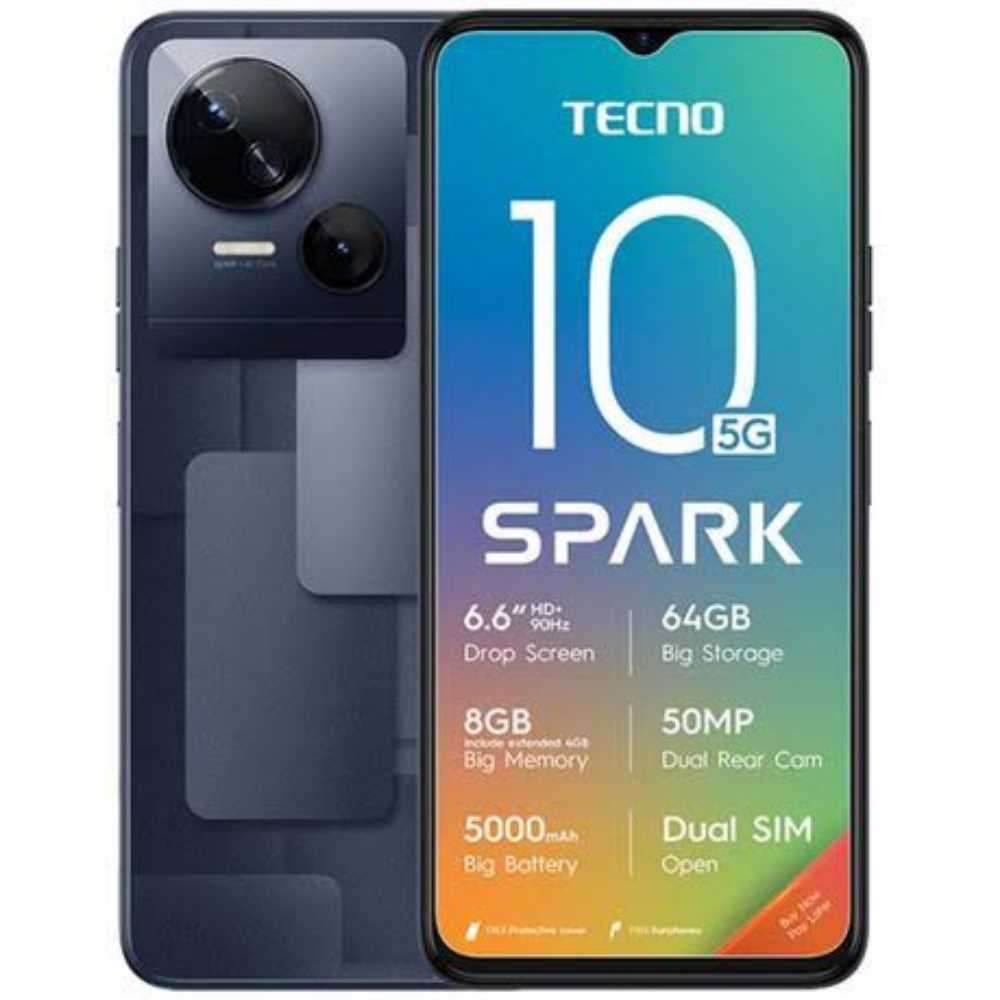 *Sealed* Techno Spark 10 5G 64GB Dual Sim 4+4GB RAM Meta Black