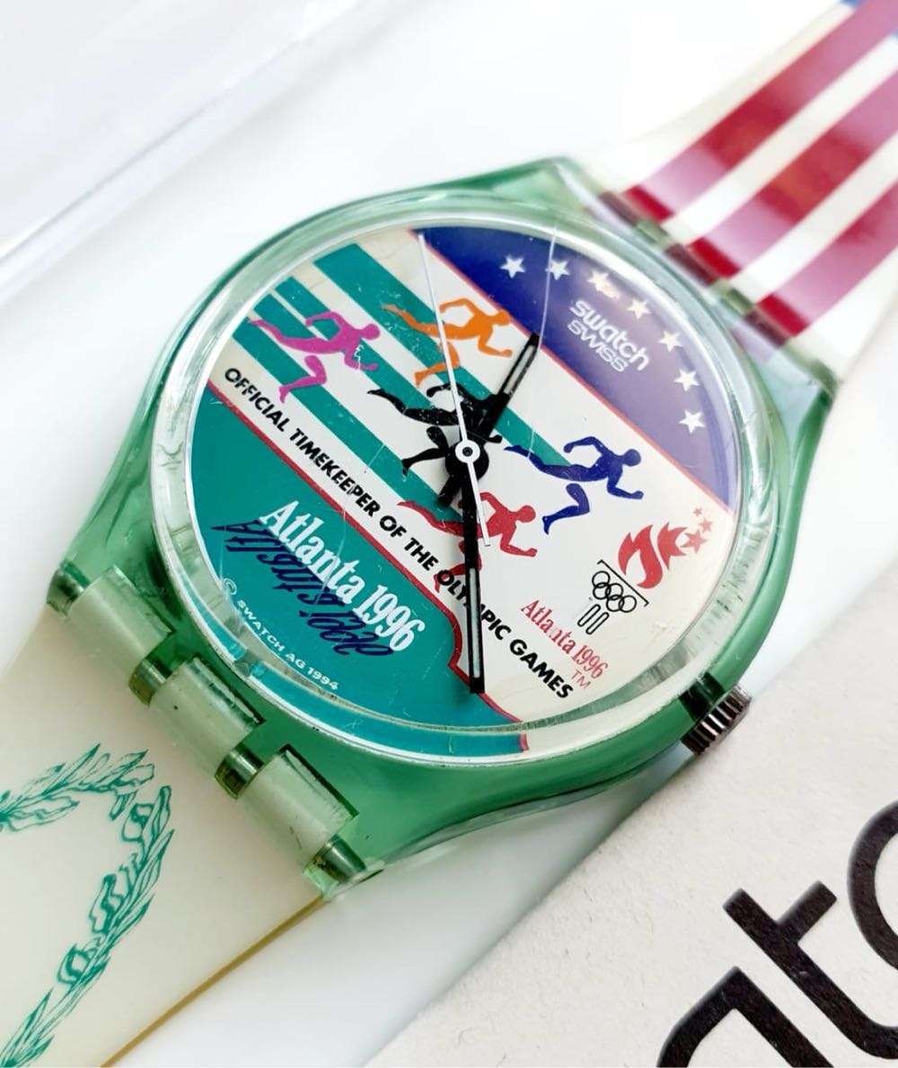 1996 Swatch ATLANTA LAURELS GZ145 Watch - IN ORIGINAL CASE