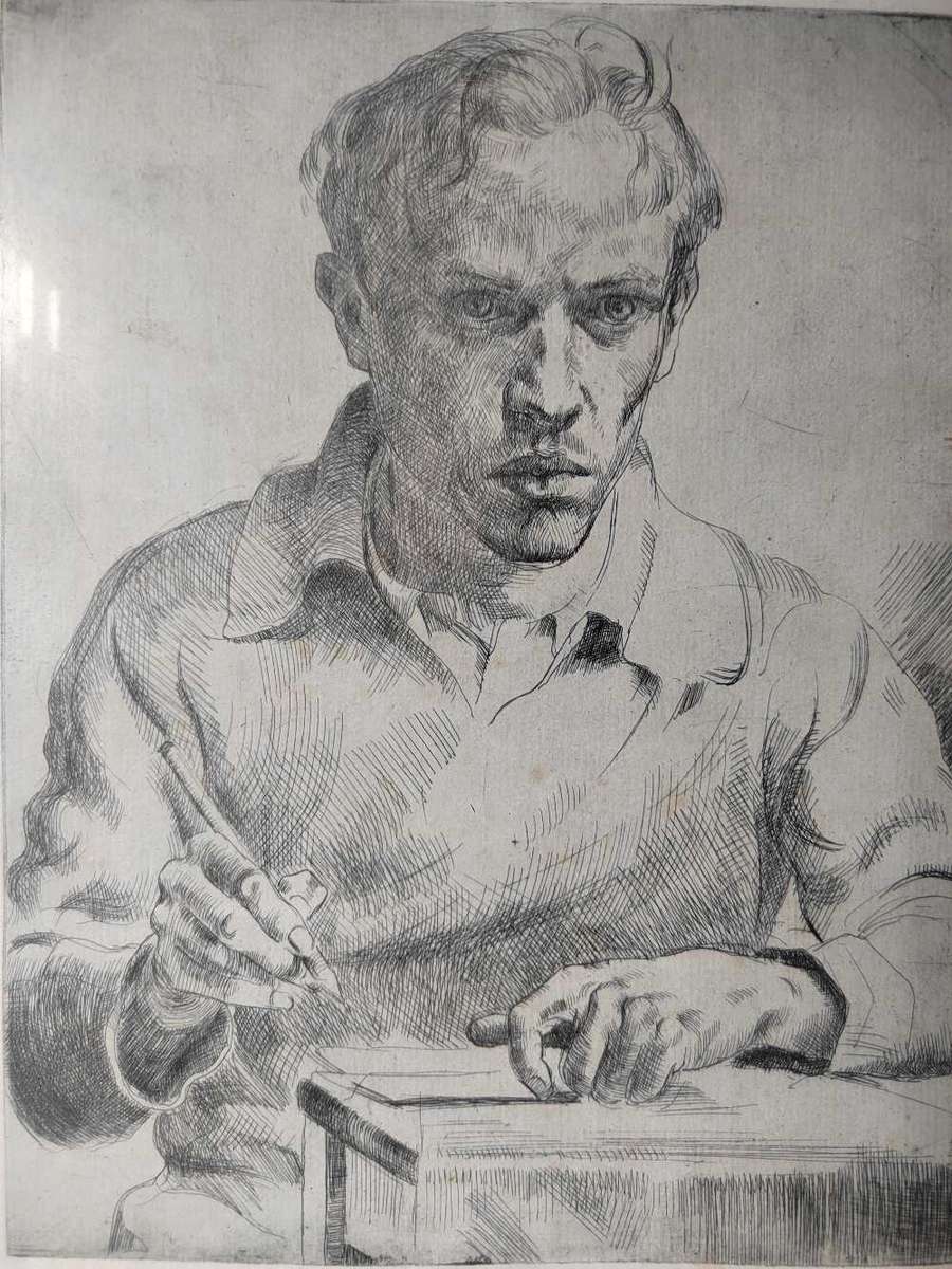 ! INVESTMENT ART!! Francois Krige - Etching self portrait.