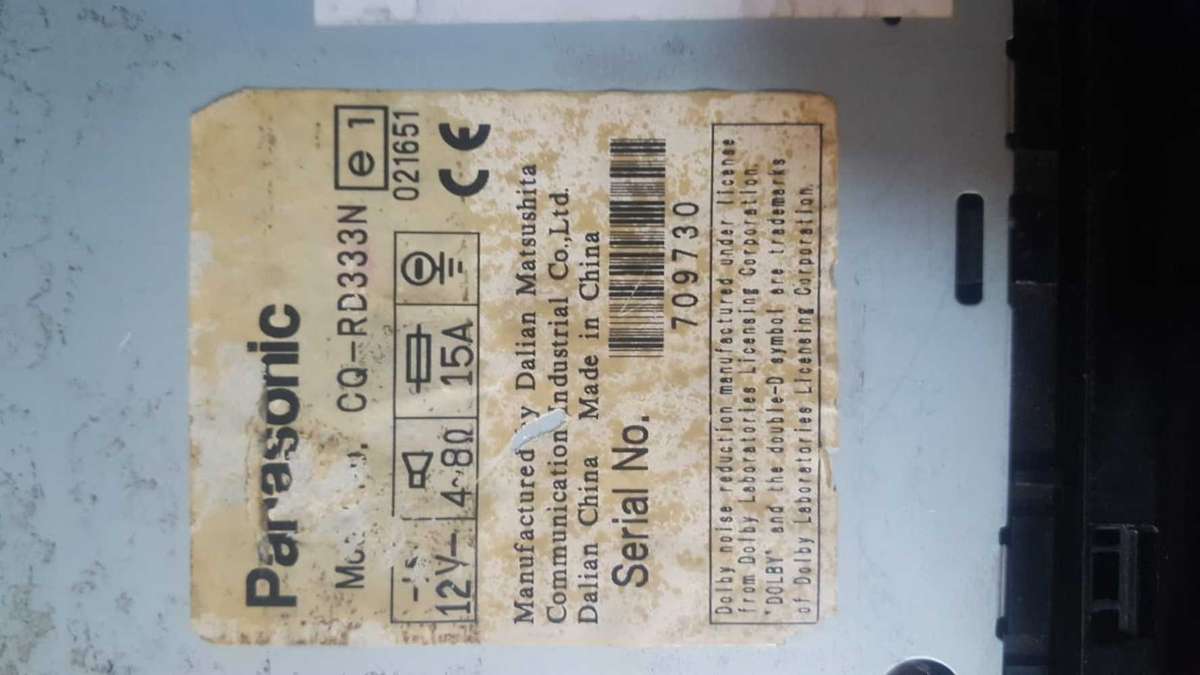 Panasonic car radio tape clip off face