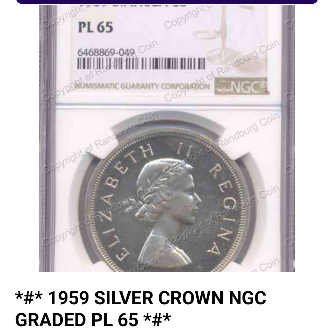 1959 silver crown NGC graded PL 65