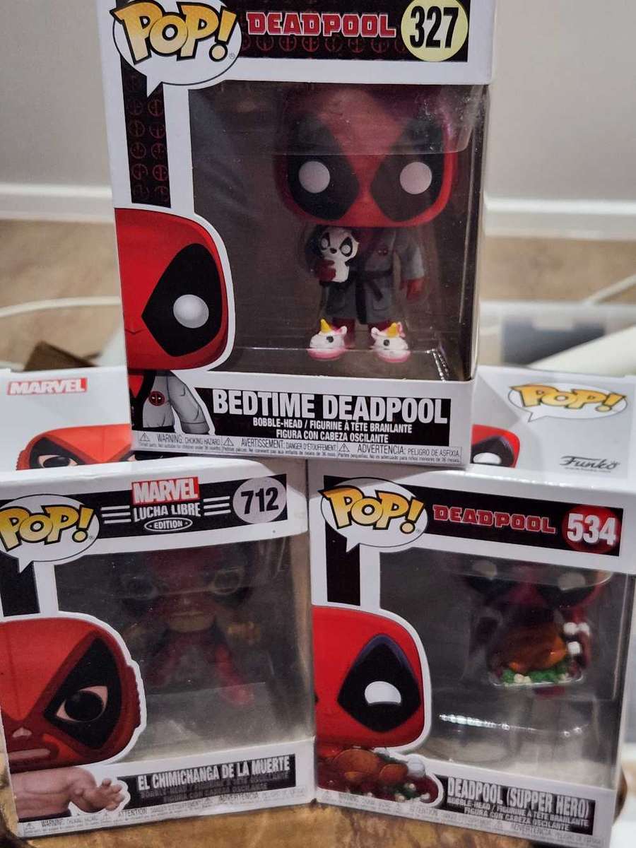 Deadpool Funko PoP! Collection #327, 534 & 712 (slight box damage) - Awesome Marvel Collectibles