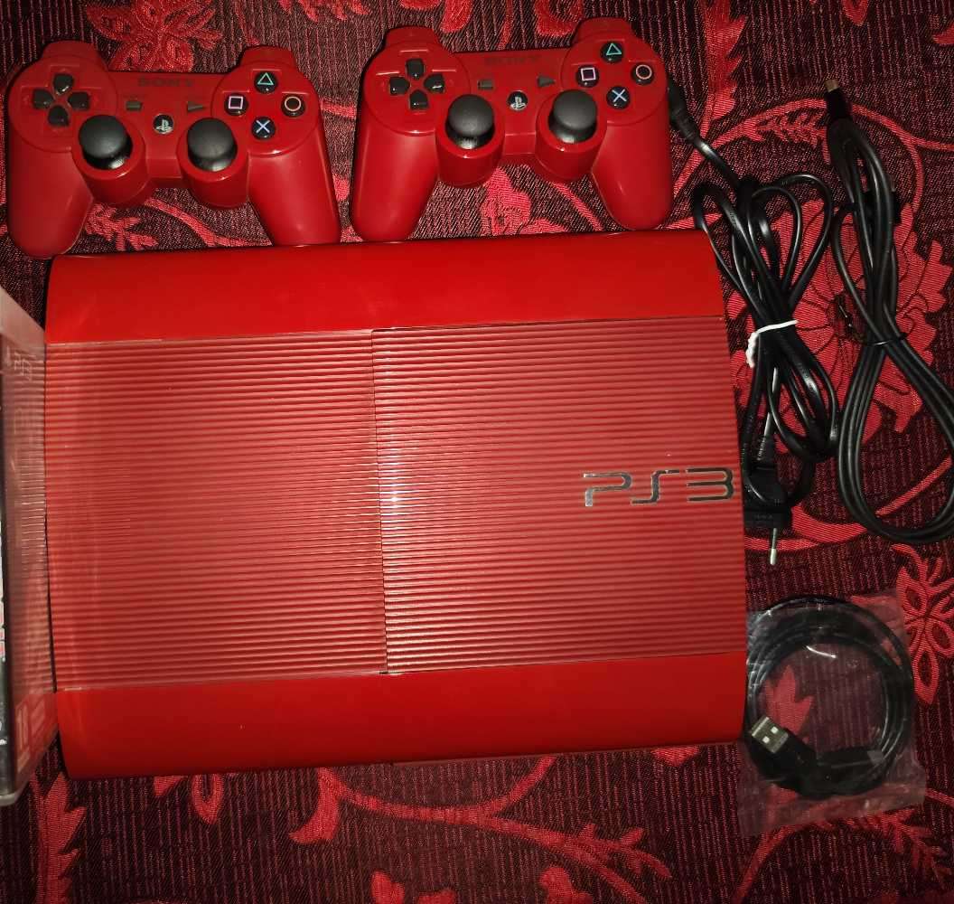 Ps3 console bundle  garnet red Playstation3  500gb