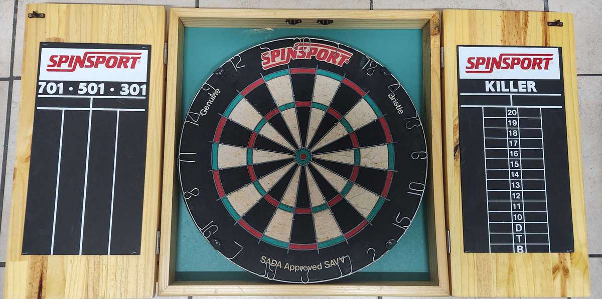Spinsport dart board cabinet set