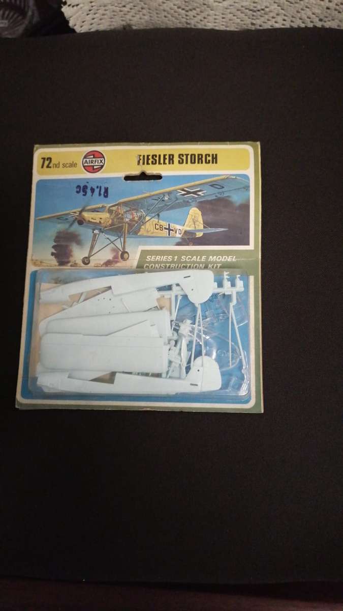 Model Airplane Construction Kit, Airfix, Fiedler Storch series 1 scale, 72nd scale