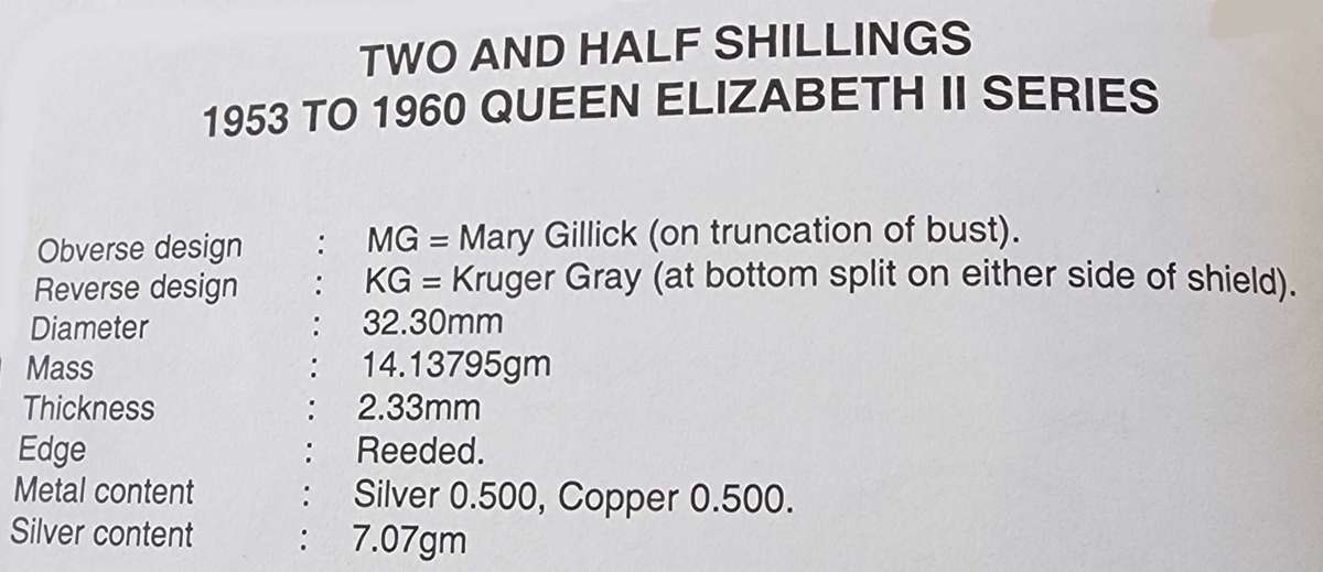 1955 Two and a Half Shillings