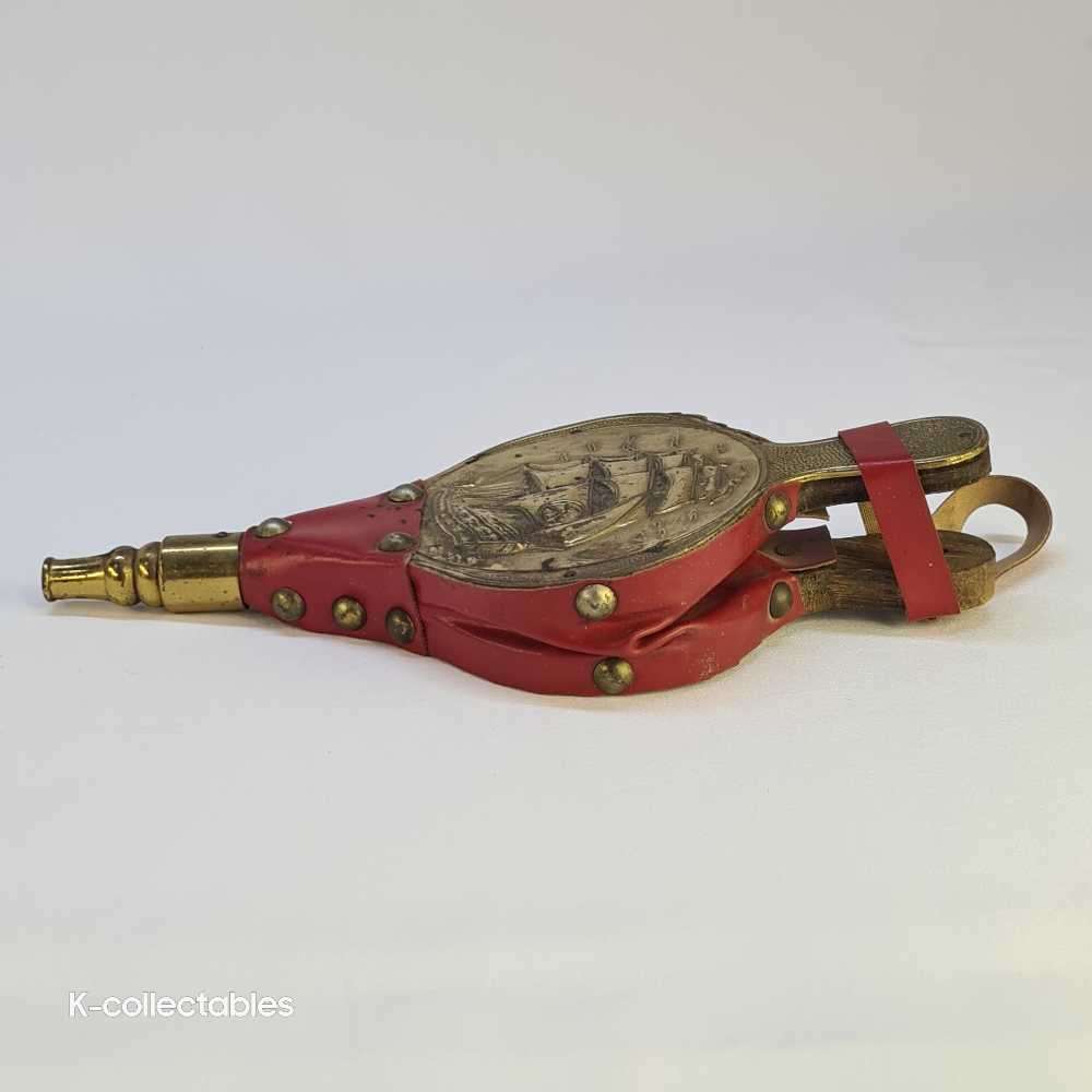 Antique Brass and Wooden Fireplace Bellows