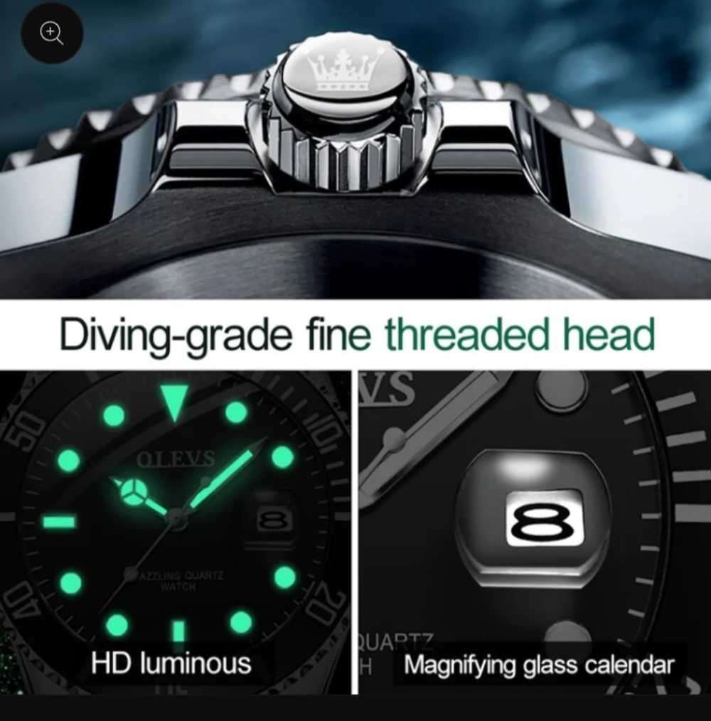 Luxury Diver Green face watch