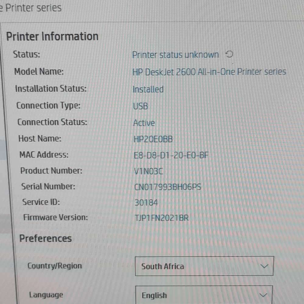 HP Deskjet 2630 printer