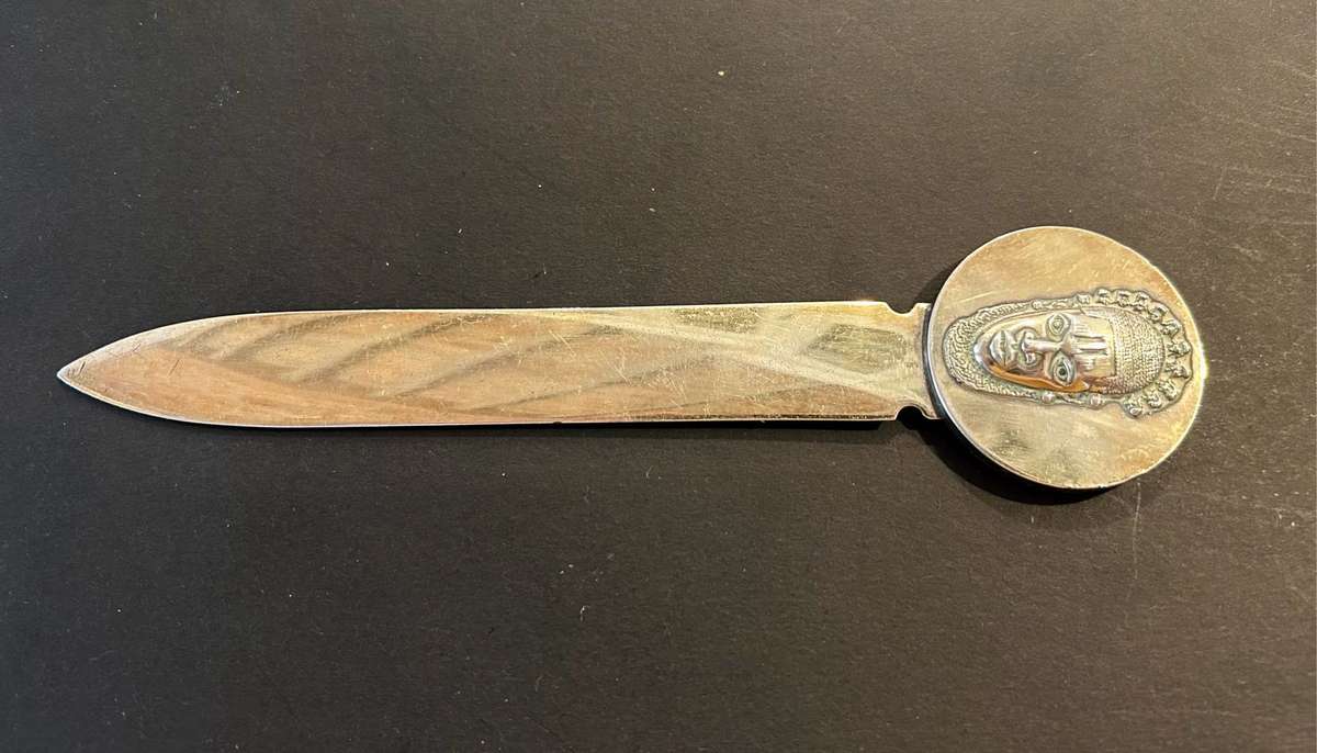 Christofle France tribal & crocodile letter opener.
