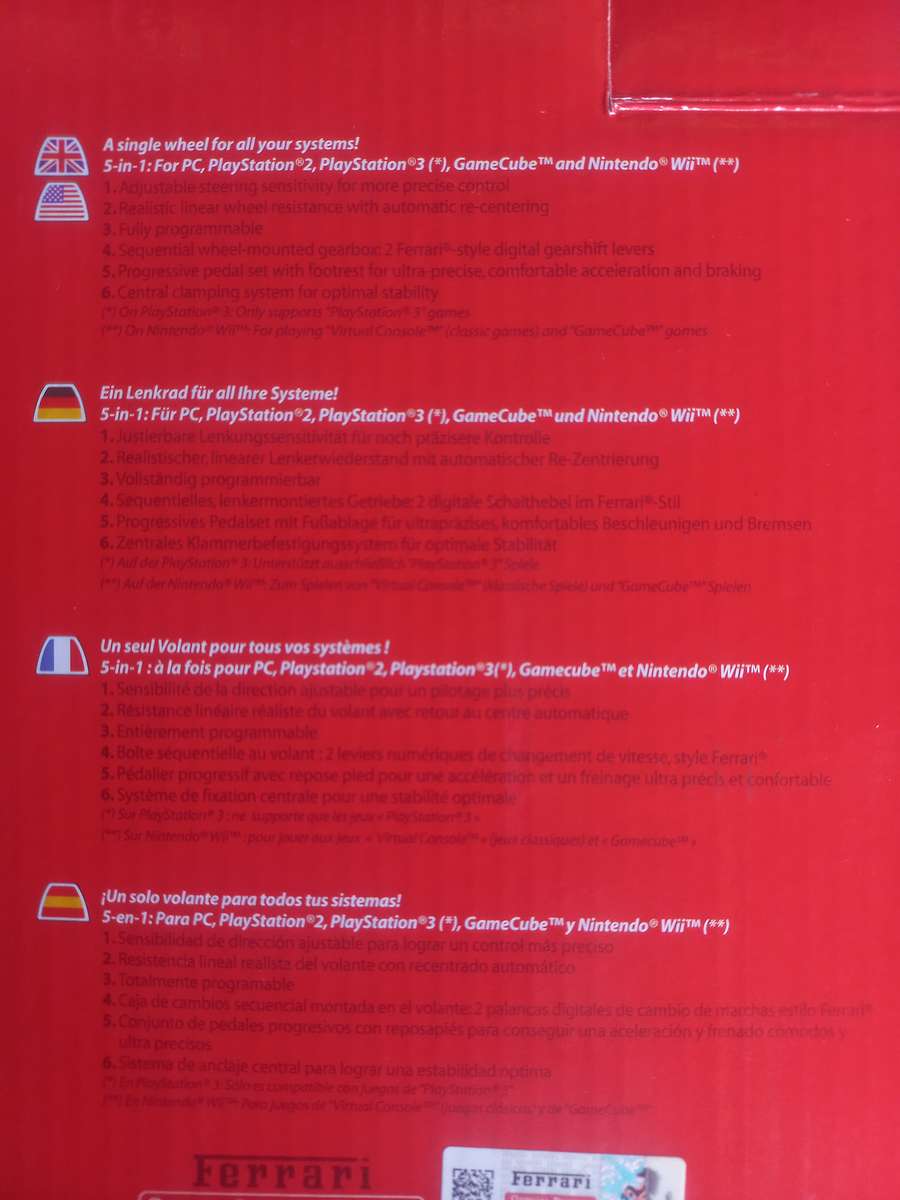 Ferrari Thrustmaster universal challenge racing wheel