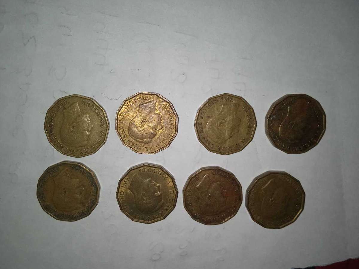 1937/40/41/42/43/44/48/49 Great Britain three pence