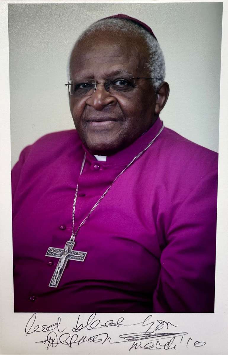 AUTHENTIC AUTOGRAPH BY DESMOND TUTU - 100% AUTHENTIC