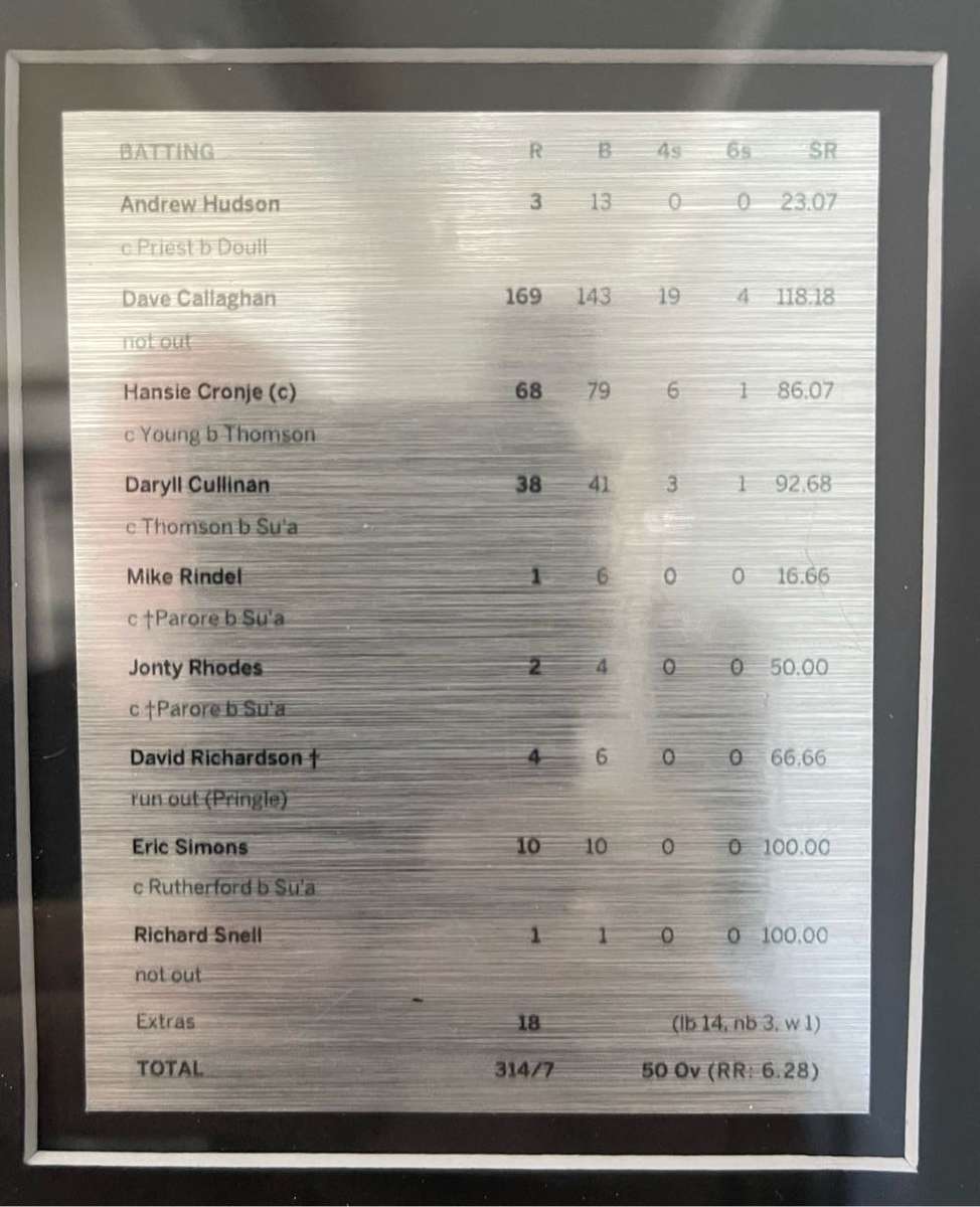 Cricket Frame Signed -Dave Callaghan