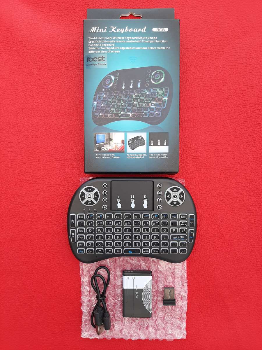 (Clearing Stock) RGB Backlit Mini Wireless Keyboard with Built in Mouse Pad