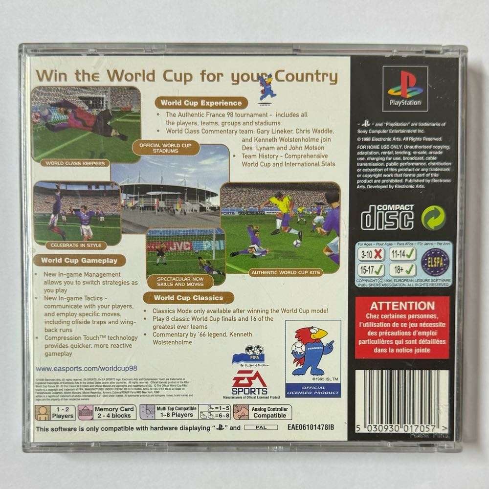 Playstation 1 : France World Cup 98 complete with owners manual