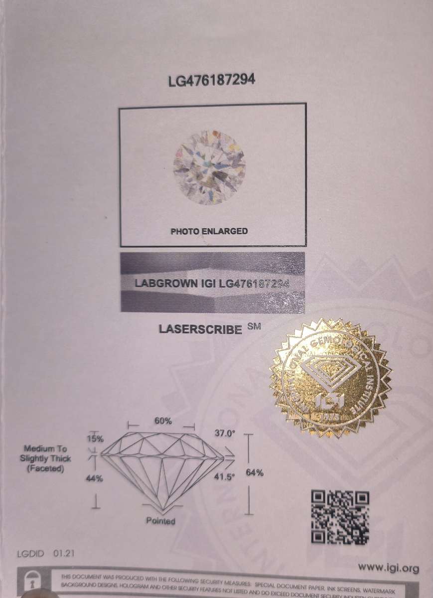 0.91 Lab grown diamond