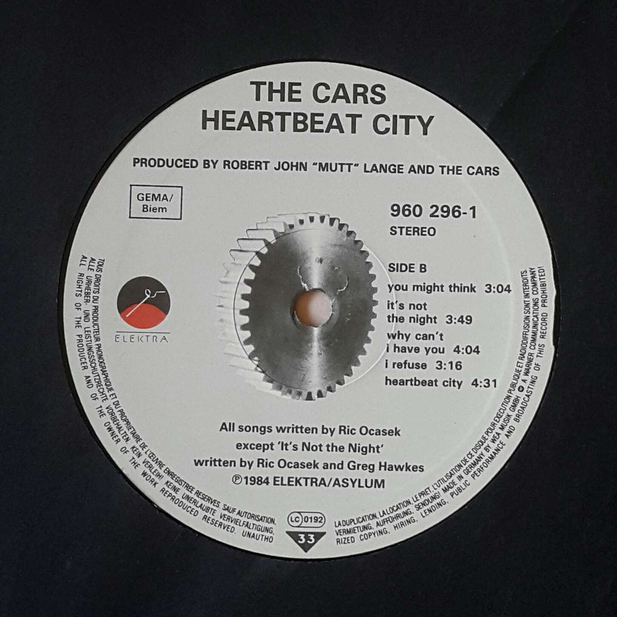 THE CARS - HEARTBEAT CITY Vinyl, LP, Album, Stereo, Gatefold Sleeve Country: Germany Released: 1984
