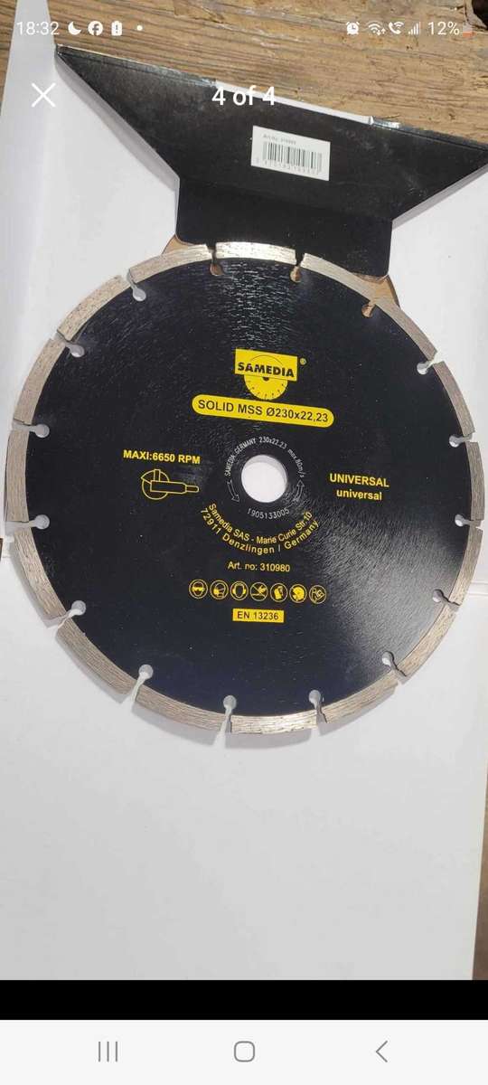 Samedia Segmented Industrial Multipurpose SOLID MSS Diamond Blade 230x22x23mm (BID PER PIECE)