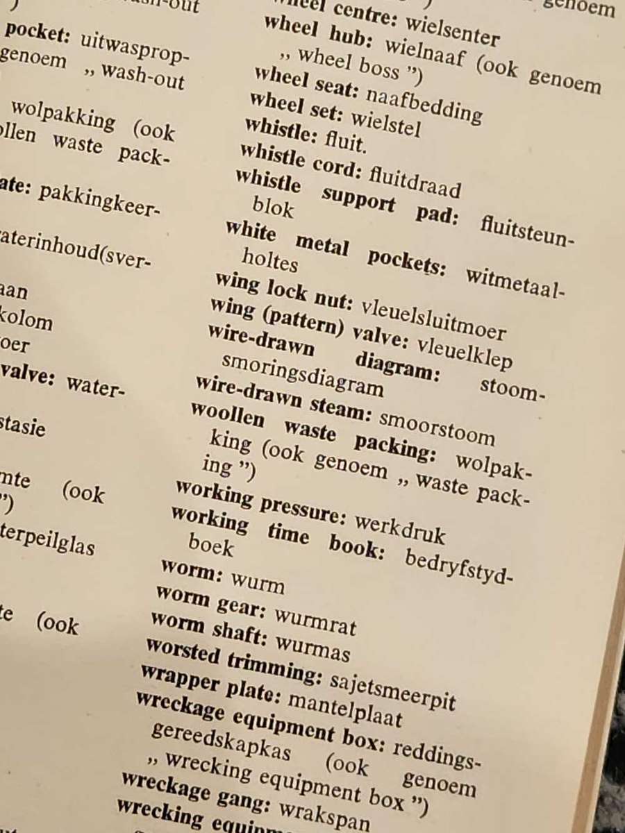 South African Railways - 1953 List of Locomotive Term - Near Mint Condition Rarity