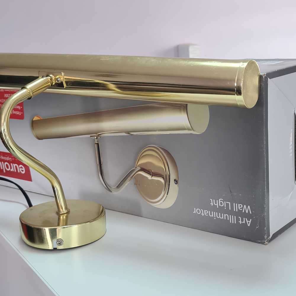 Polished brass Art illustrator. Wall lights. Decor, picture light. Read