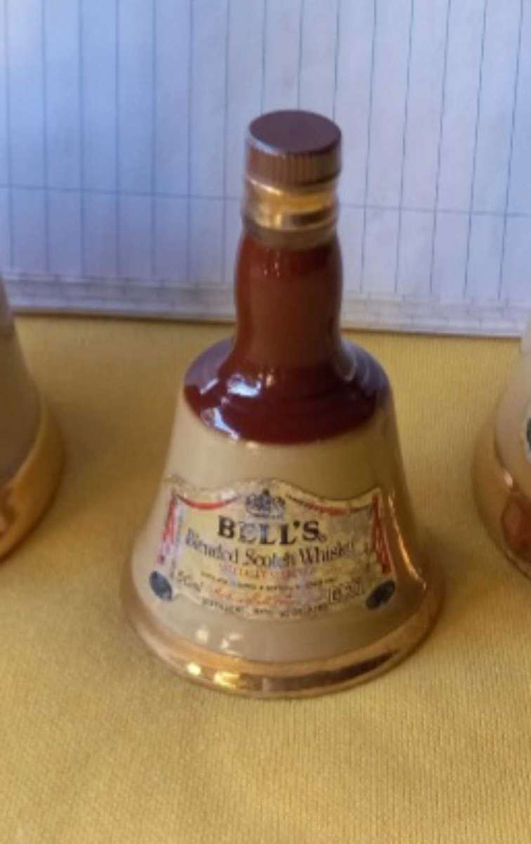 Vintage collectable lot of "Bells Scotch Whisky " bell shaped decanters made by Wade