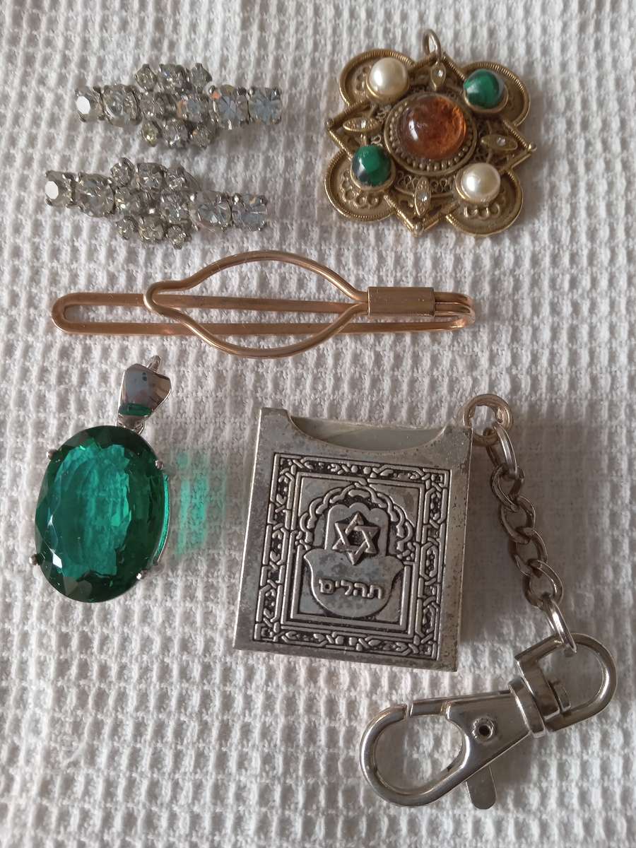 Job Lot Of Costume Jewellery And A Hebrew Prayer Book Keyring??