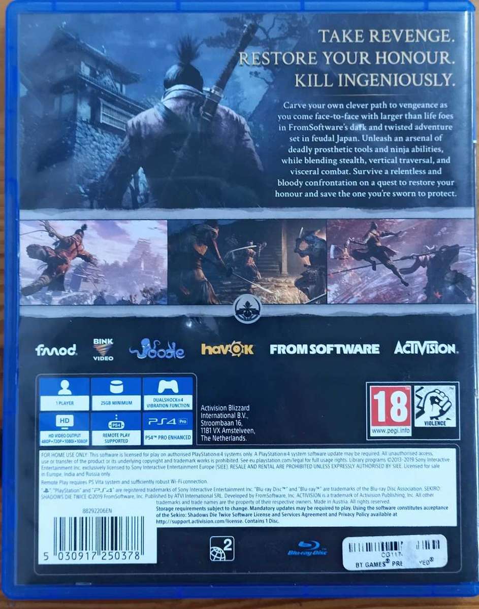 Sekiro Shadows Die Twice for PS4