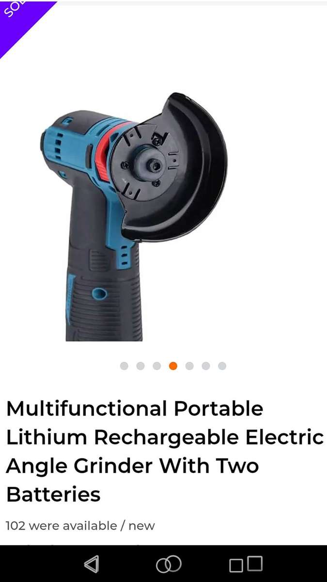 Cordless angle grinder 2 batteries