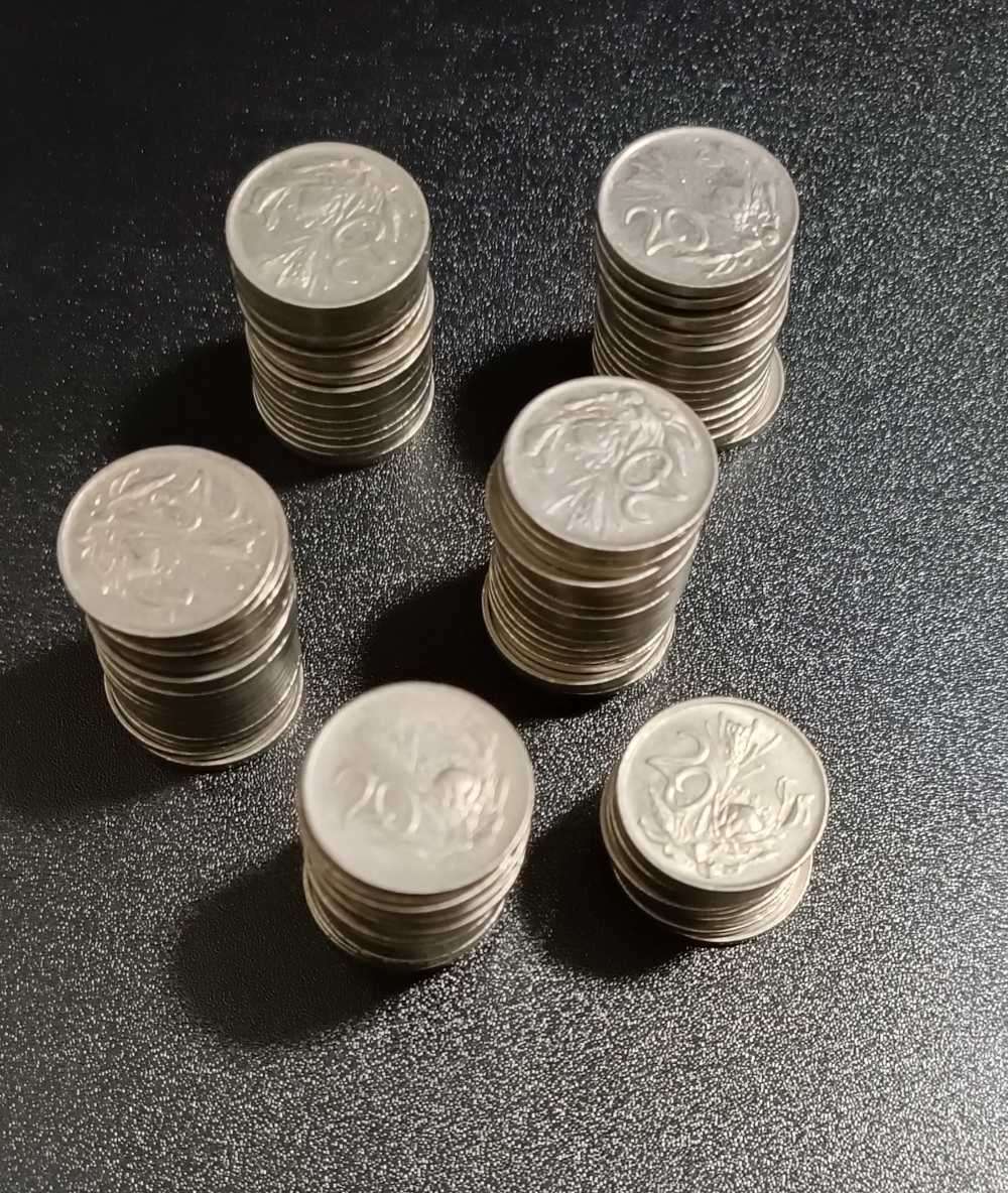 A Quantity of 112 Old South African 20c Coins