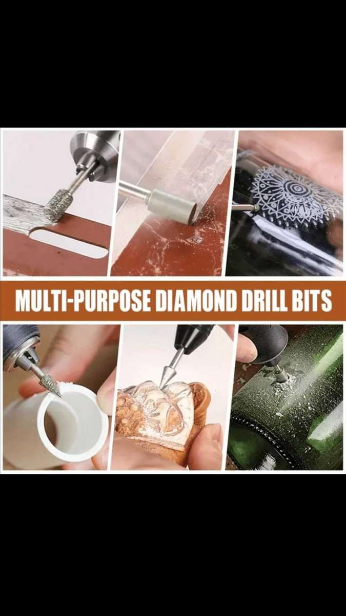 50pcs Diamond Coated Grinding Head Grinding Burrs Lapidary Set for Dremel Rotary Tool. Many uses.