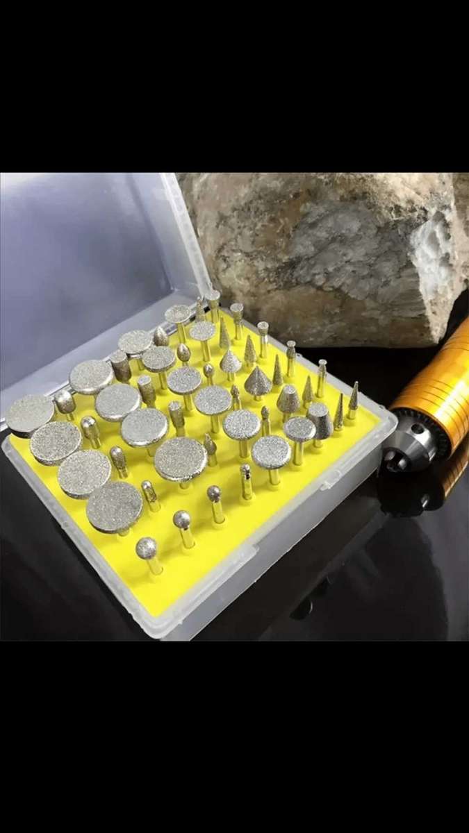 50pcs Diamond Coated Grinding Head Grinding Burrs Lapidary Set for Dremel Rotary Tool. Many uses.