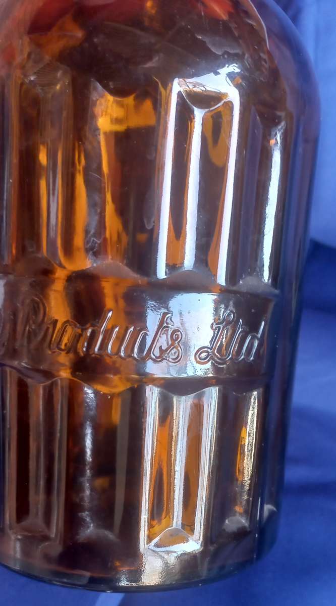 Vintage amber glass bottle