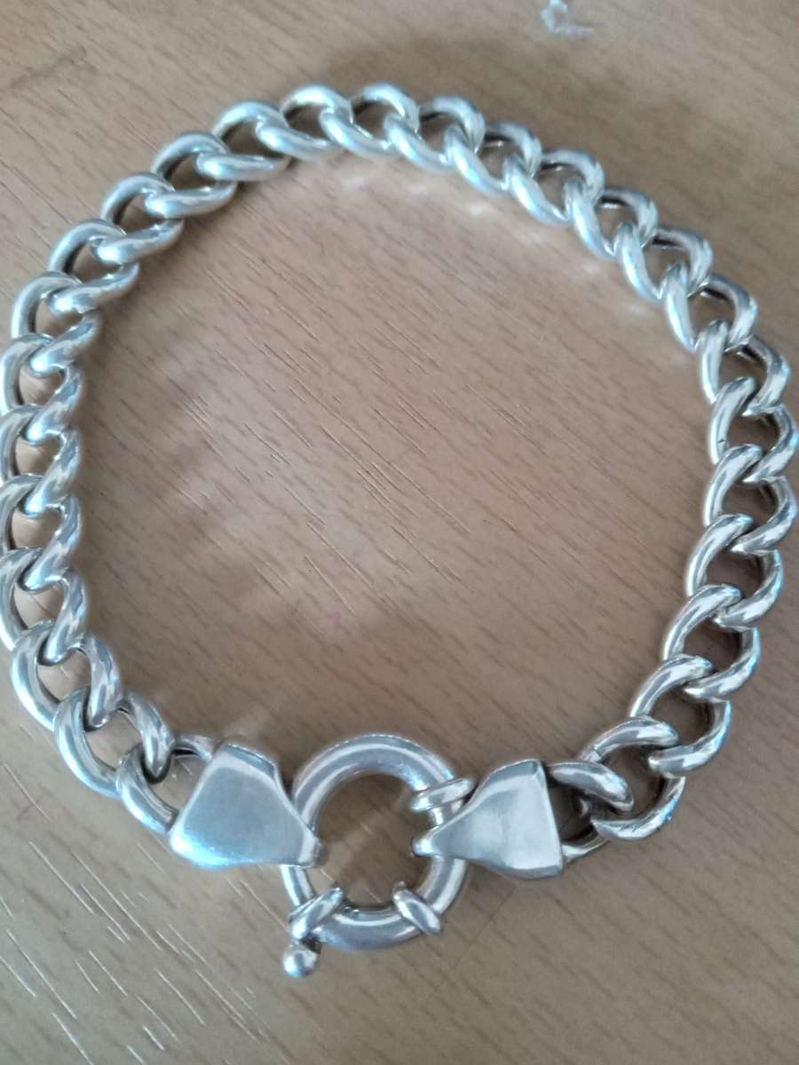 Sterling Silver Curb Link Bracelet With Signoretti Clasp