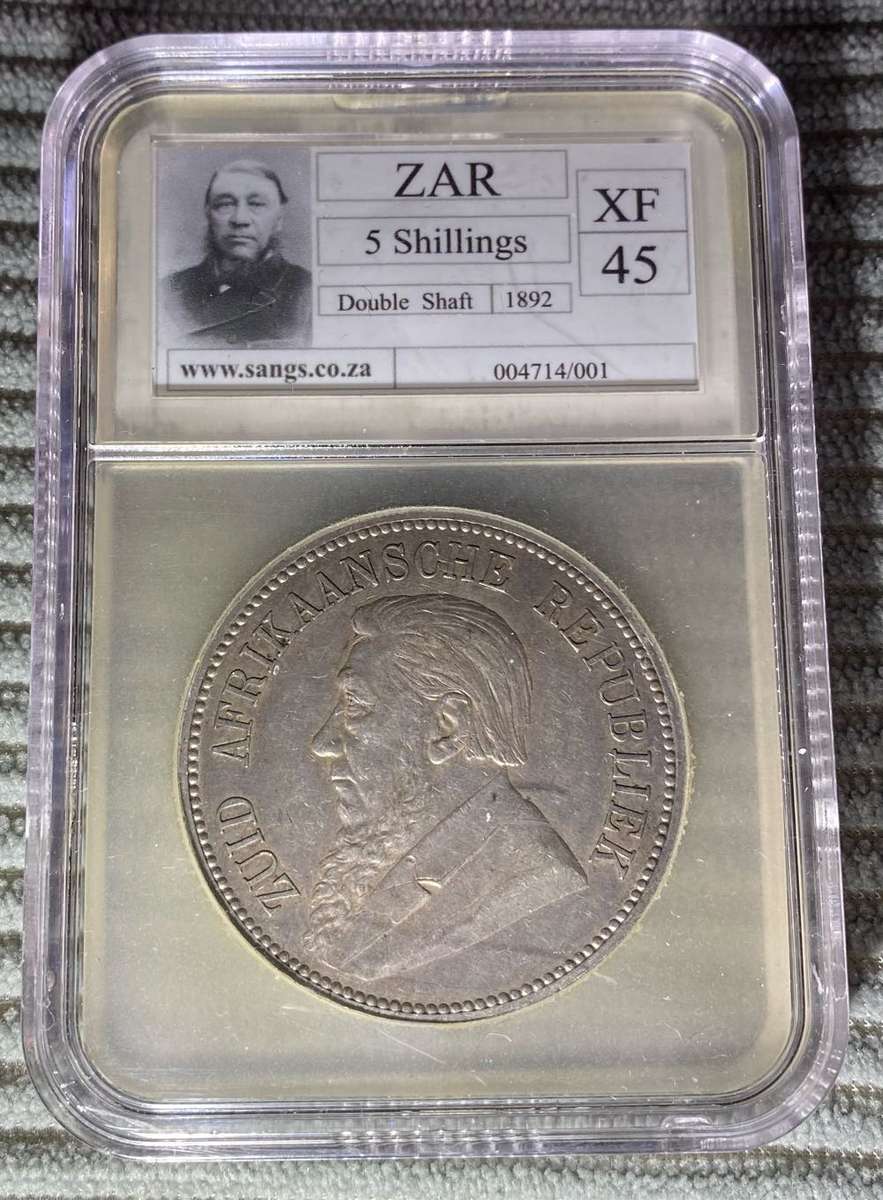 ZAR 5 Shilling Double Shaft 1892