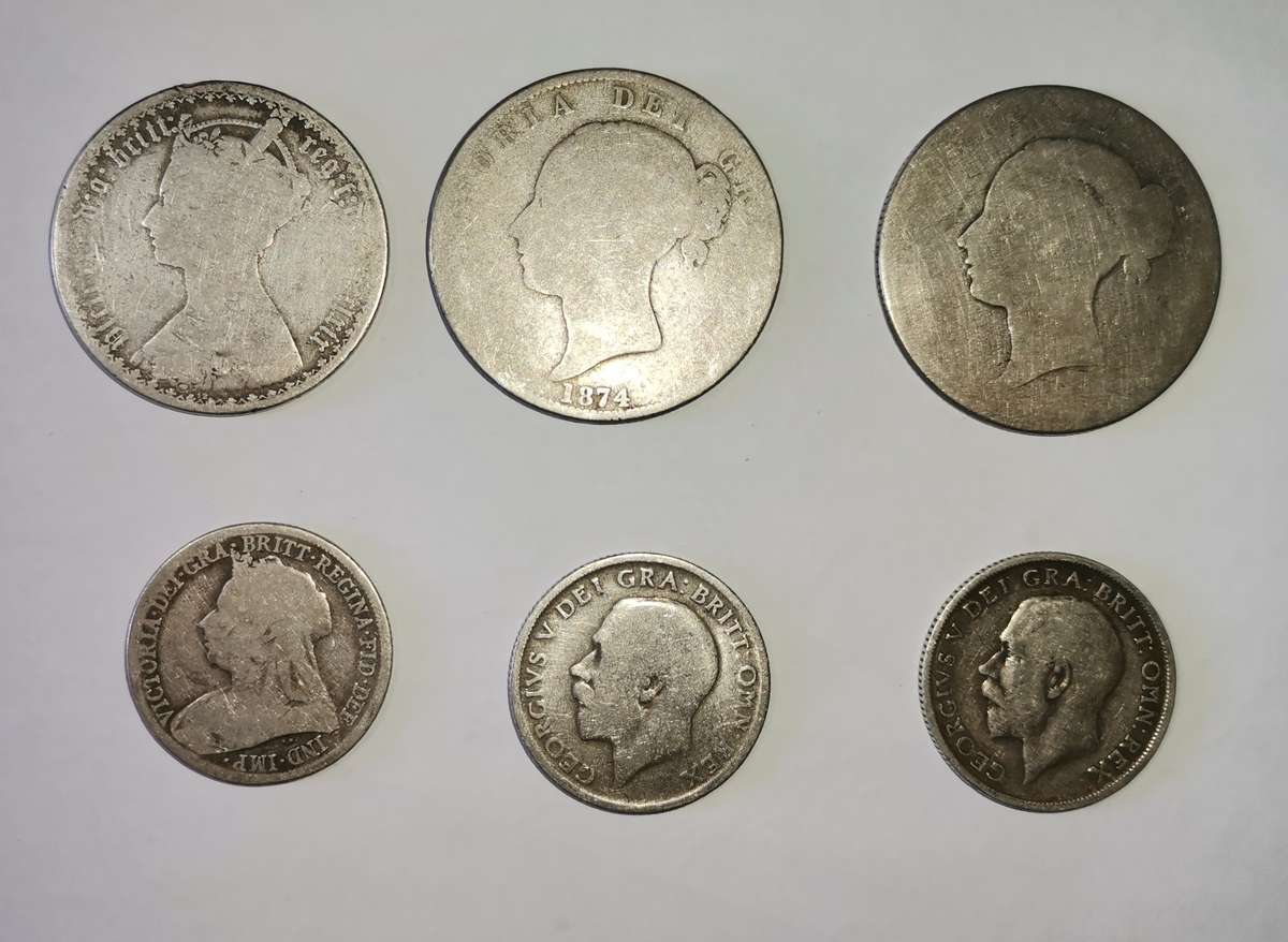 Various Silver UK half crowns and shillings