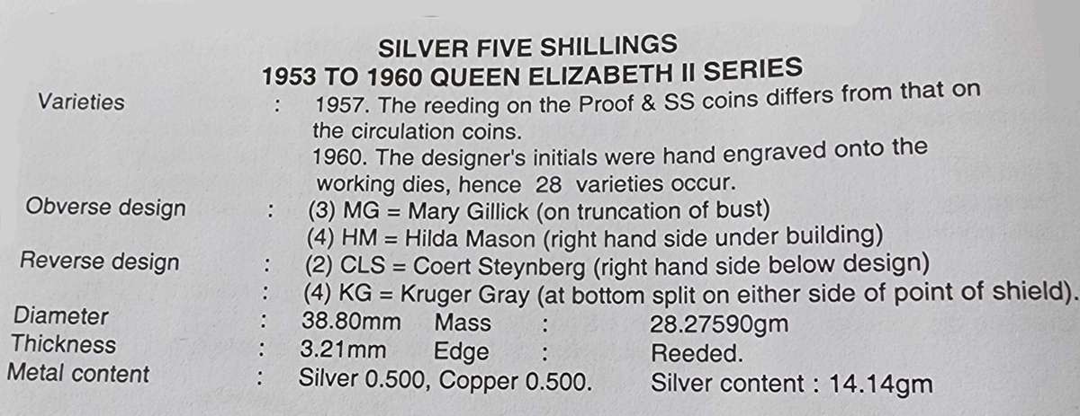 1958 Five Shillings