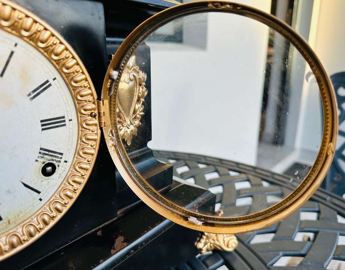 Ansonia Cast Iron Mantel Clock circa Late 1800s