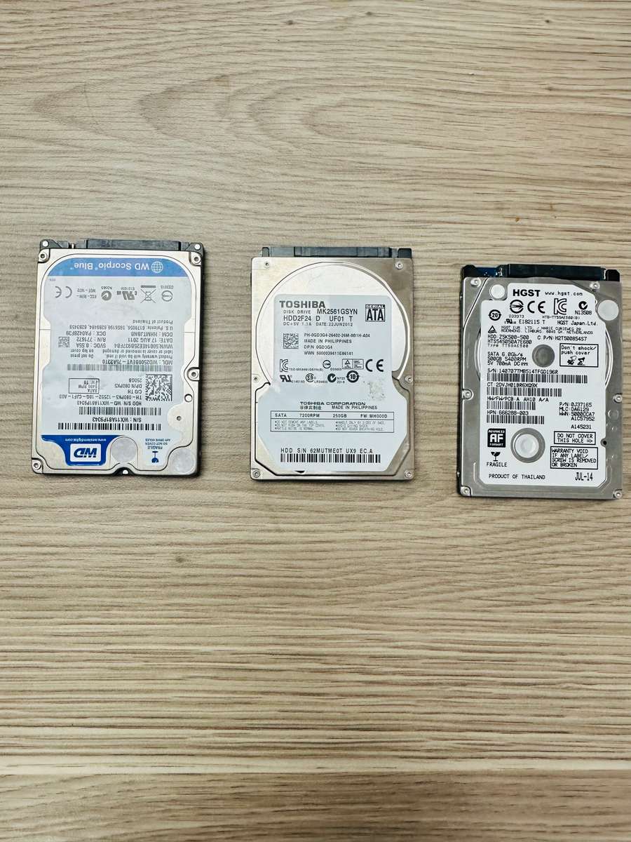 3x 250GB Laptop Drives ***100% Health***