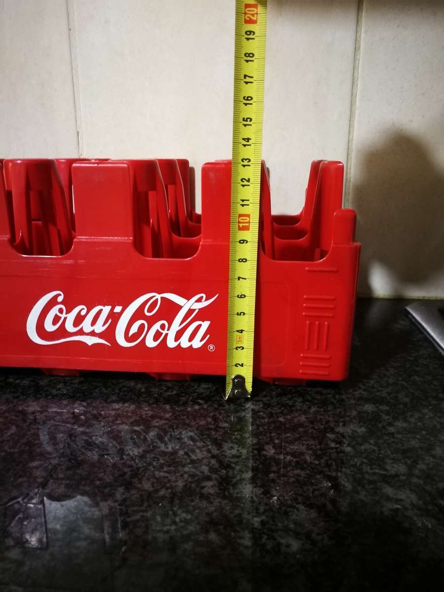 Vintage Coke crate and glasses cut from real bottles